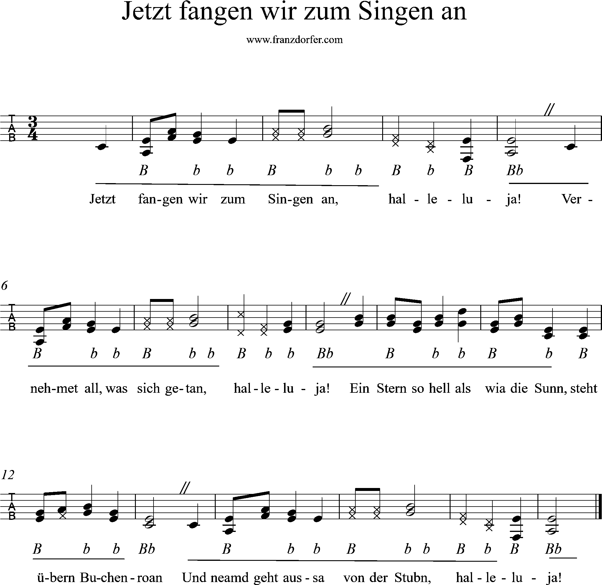 Jetzt fangen wir zum Singen an
